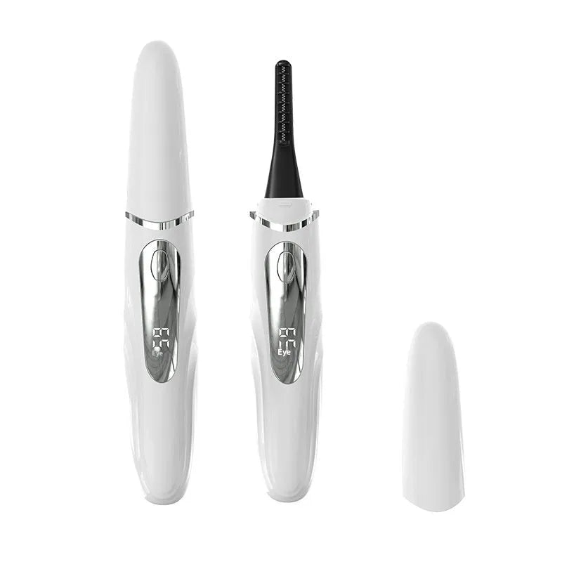 Intelligent digital display electric eyelash curler with four gears, tooth comb style, in black