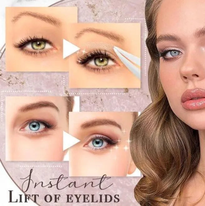 No glue eyelid stickers in non-woven fabric, showing L, M, and S sizes for household eyelid enhancement