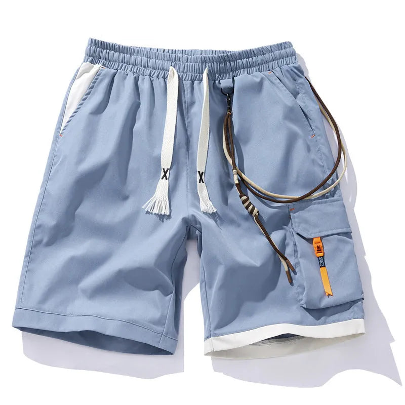 Men's plus size high waist elastic shorts in bamboo fibre, shown in coffee colour.