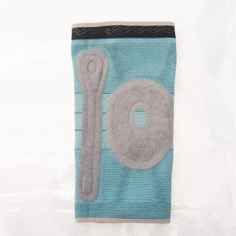 Sky blue silicone running basketball knee pads with elastic fibre construction