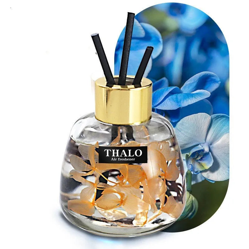 Glass car perfume ornament bottle for loose incense in various colours.