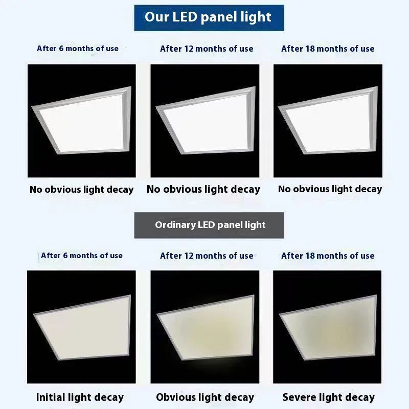 Rectangular embedded kitchen bathroom ceiling light with aluminium frame, 30x30cm, black or white colour options