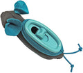 Blue Nteractive Indoor Treat Dispenser Mouse Toy with fabric outer skin and removable inner plastic feeder
