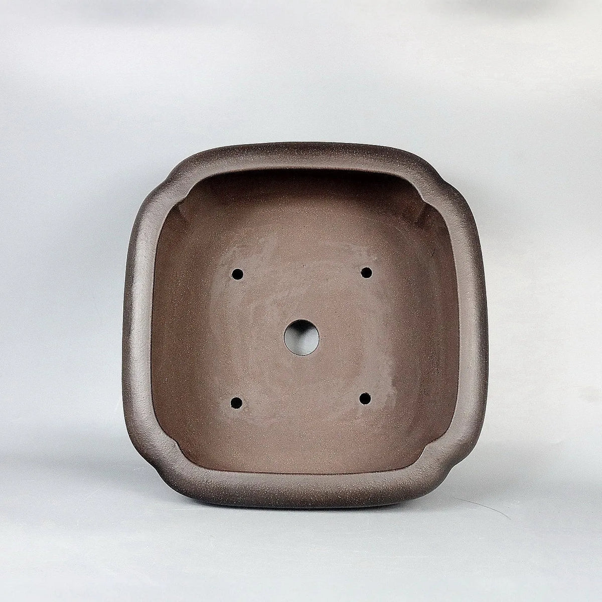 Handmade antique square purple sand ceramic bonsai flower pot, 41x41x18cm, for flowers and green plants