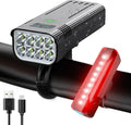 Black KX12DF digital display bicycle headlight with USB port mounted on a 360-degree bracket.