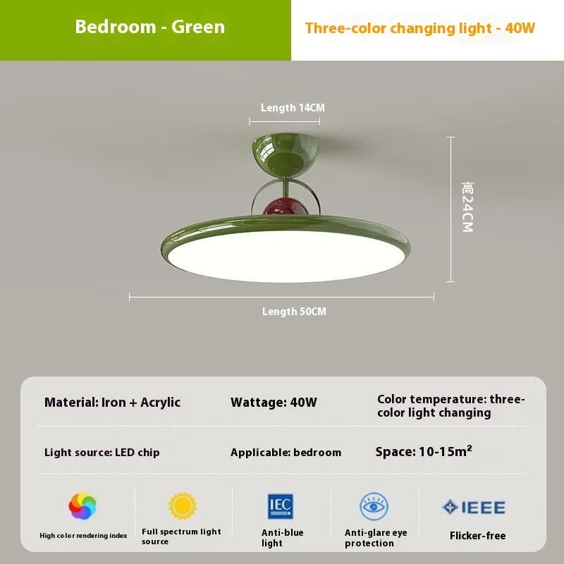 Modern Nordic style full spectrum LED ceiling light panel with smart dimming control