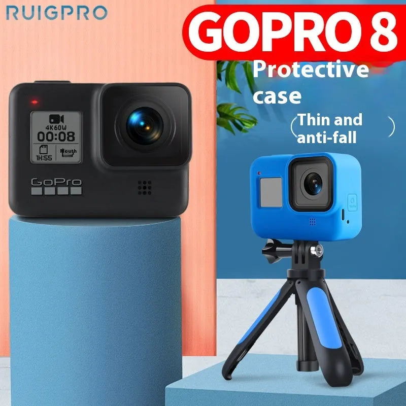 GoPro Hero8 Black silicone protective sleeve with carrying strap and lanyard accessories in multiple colour options