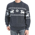 Men's round neck long sleeve jacquard knitwear sweater coat in khaki, sizes M to 4XL, polyester blend