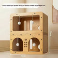 Double-layer cat nest with integrated scratching surface in one of six style options