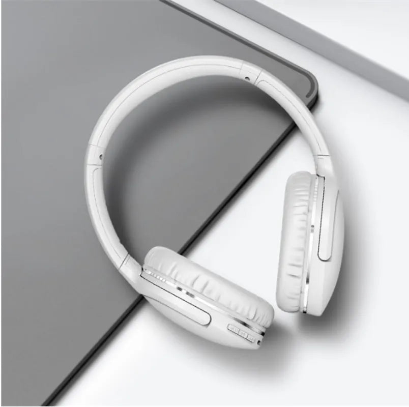 Black wireless Bluetooth sports headset showing head-mounted design with over-ear configuration