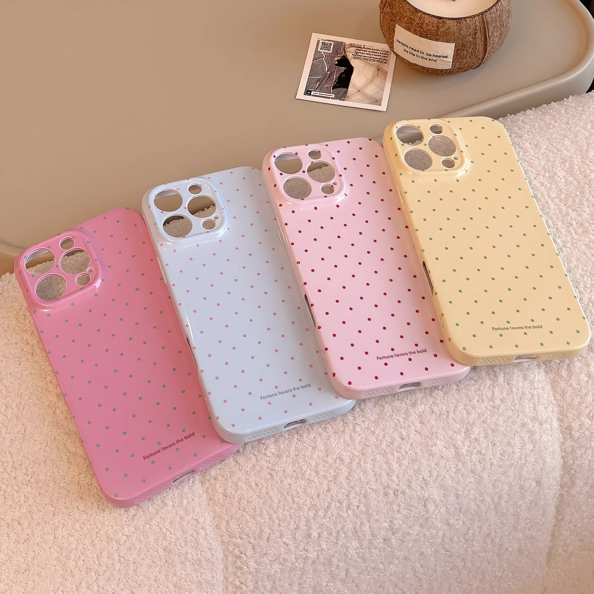 Wavelet dots TPU soft shell phone case in pink, yellow or blue for iPhone 12 to 16 Pro Max