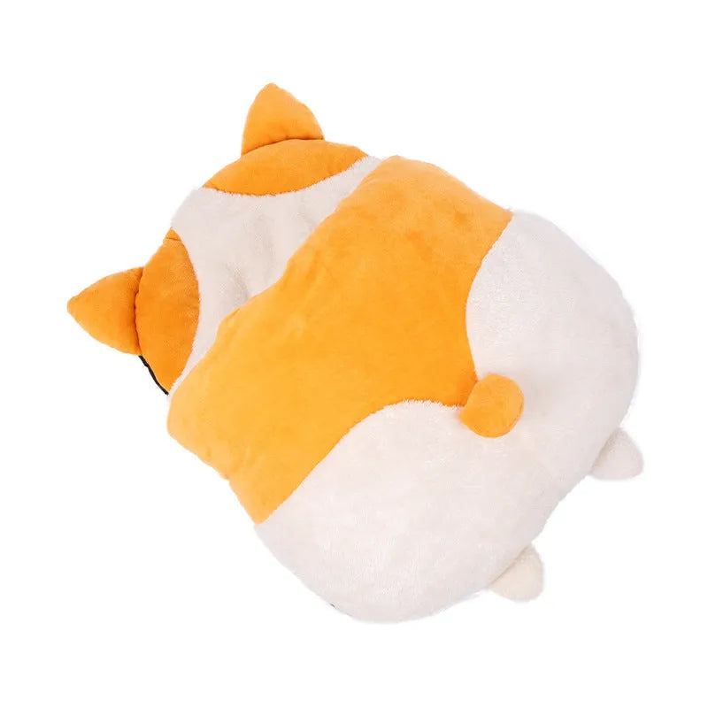 Orange semi-closed cat sleeping bag bed with warm winter design measuring 65x53x12cm