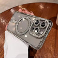 Edge Drill magnetic transparent TPU phone case in champagne gold for iPhone