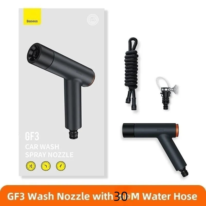 ABS car washing gun 158.3 x 130.5 x 35mm with telescopic TPE polyester water pipe and universal joint