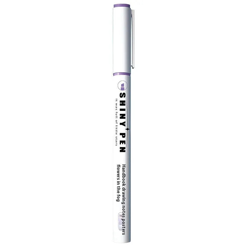 Set of four glitter highlighter pens in various colours showing slanted 4mm tips.