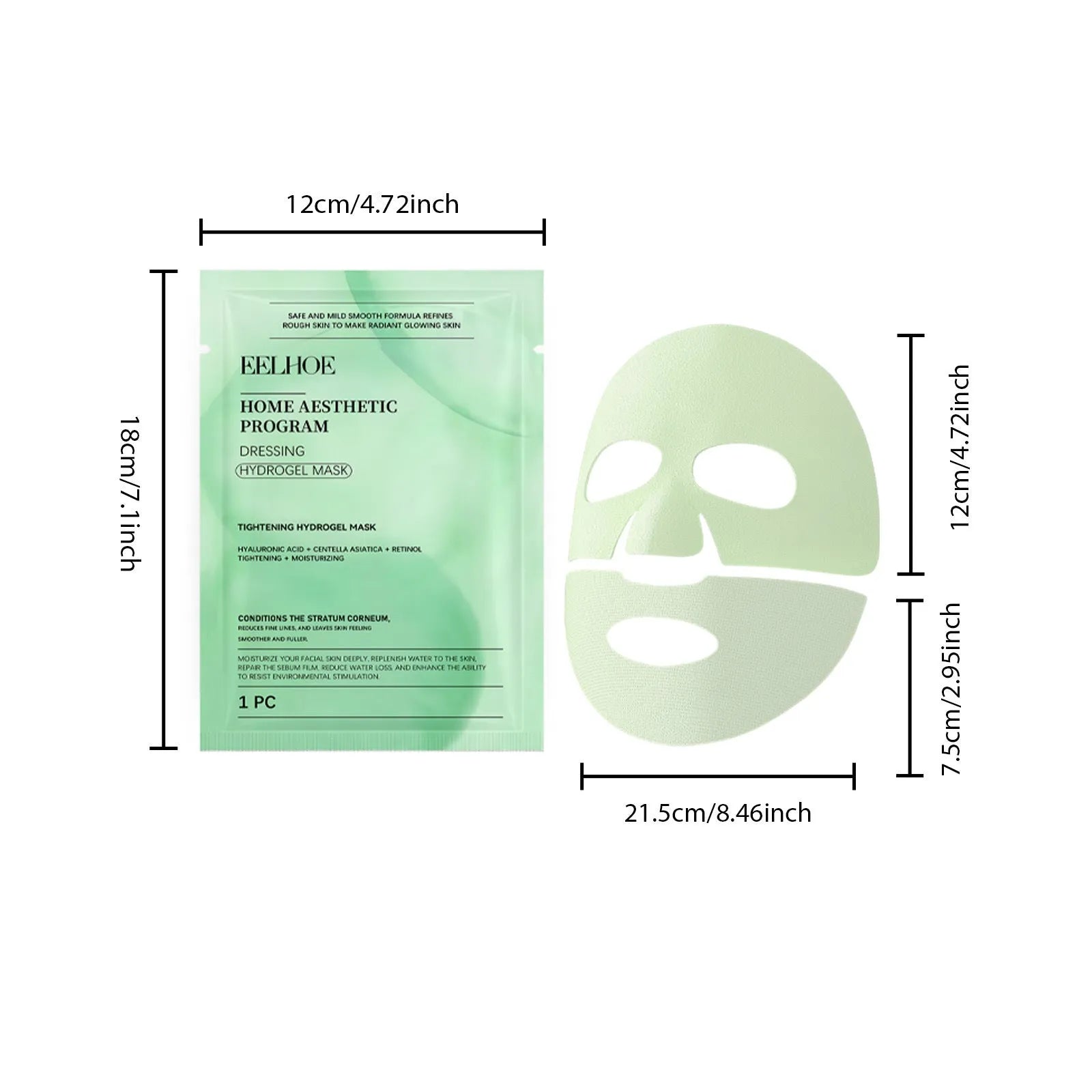 Retinol hydrating facial mask single piece or pack of four.
