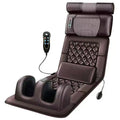 Full body automatic massager with diamond-pattern artificial leather mattress and handheld wired control