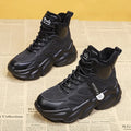 Women's PU velvet inner high top boots with round toe, non-slip rubber sole, medium heel 3-5cm, in black, silver, and beige