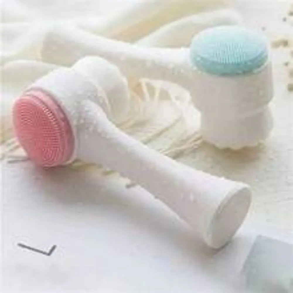 Blue nylon pet paw brush for cleaning and massaging dog and cat paws.
