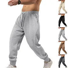 Men's casual sport jogger pants with drawstring waist in brown colour
