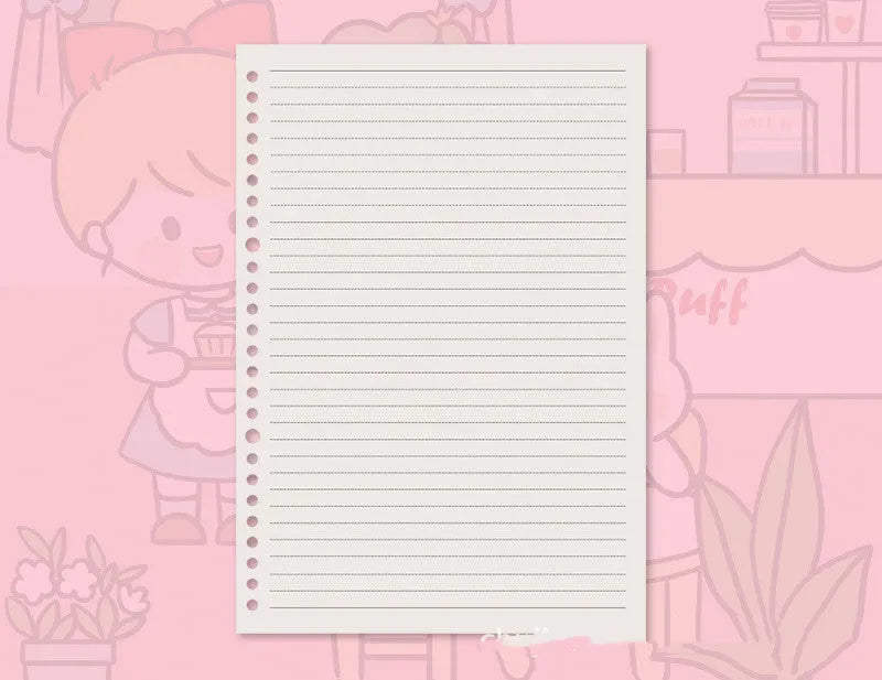 B5 and A5 loose leaf notebook refill paper with grid, Cornell, and lined ruling options