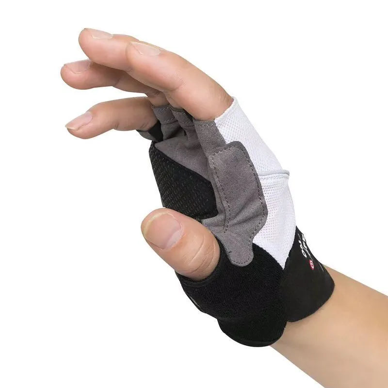 Auto sensing sport riding gloves with LED lights, anti-skid, available in black or white, sizes M L XL