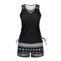 Women's separated high waist swimsuit with tied top in multiple colour options