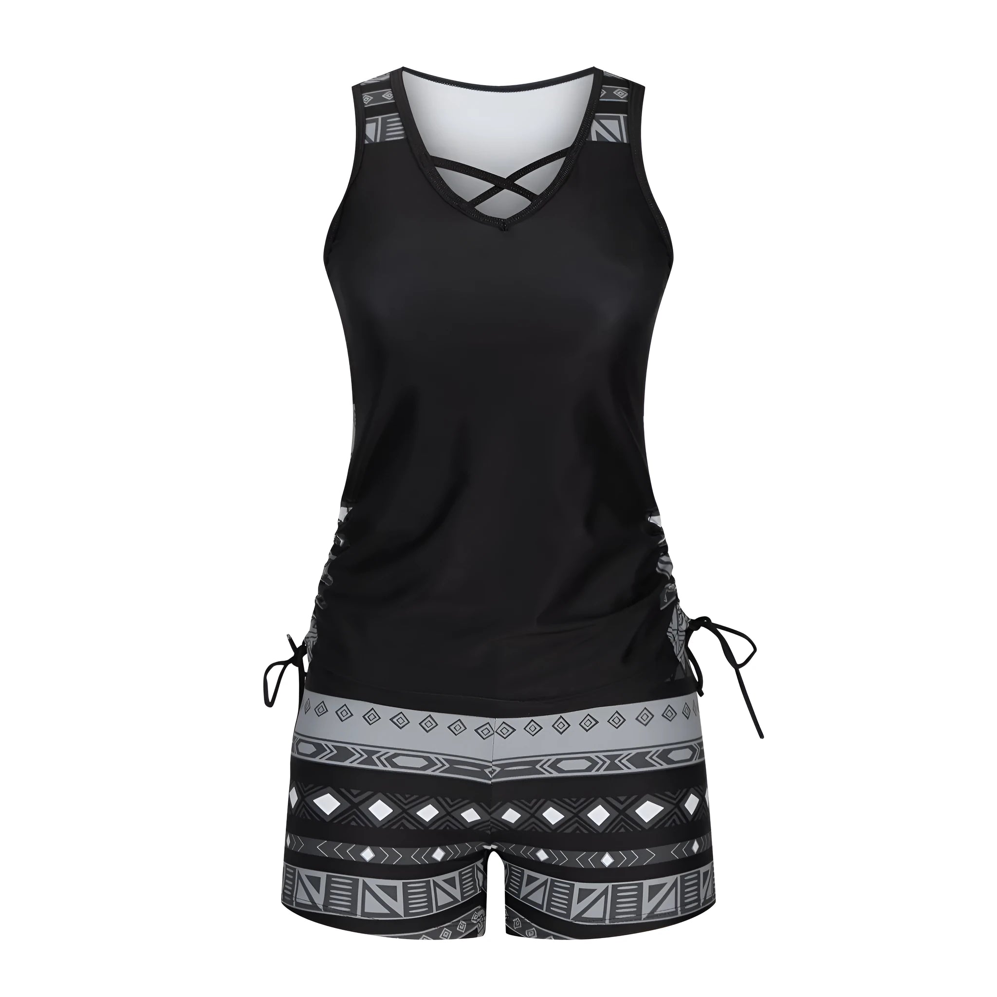 Women's separated high waist swimsuit with tied top in multiple colour options