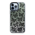 Black butterfly creative PC phone case for iPhone 11-14 series with transparent background
