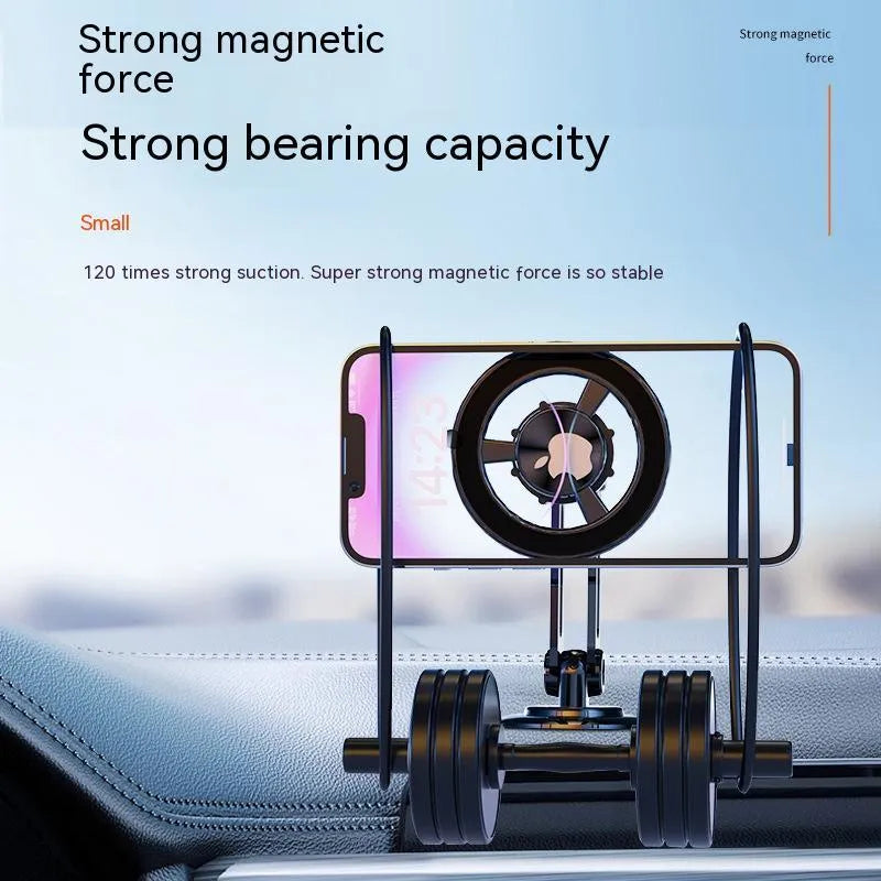 All-metal magnetic car phone holder in four colours with two magnetic rings and spare adhesive pads