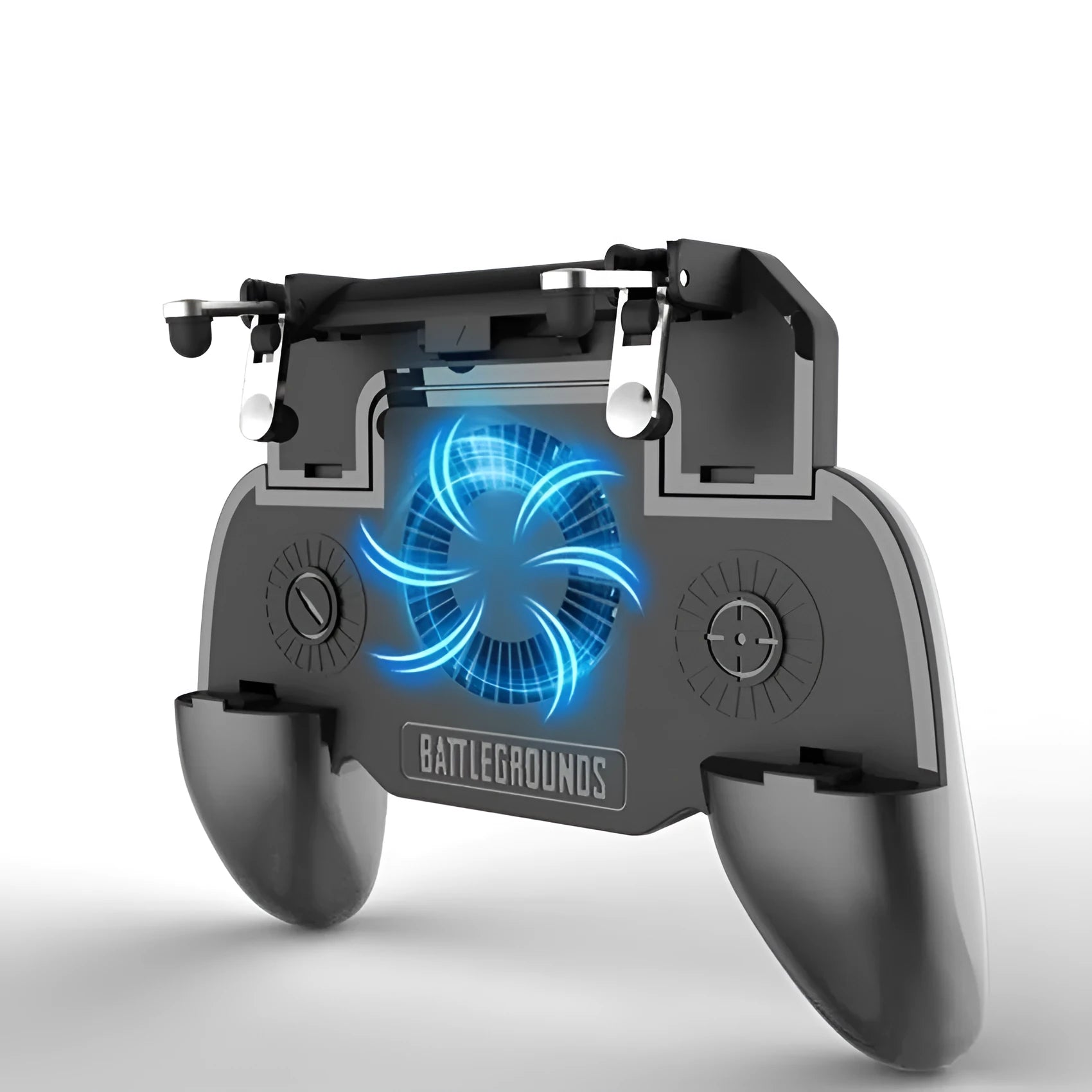 5 in 1 mobile gaming controller with fan and power bank, metal clamp for Apple and Android phones