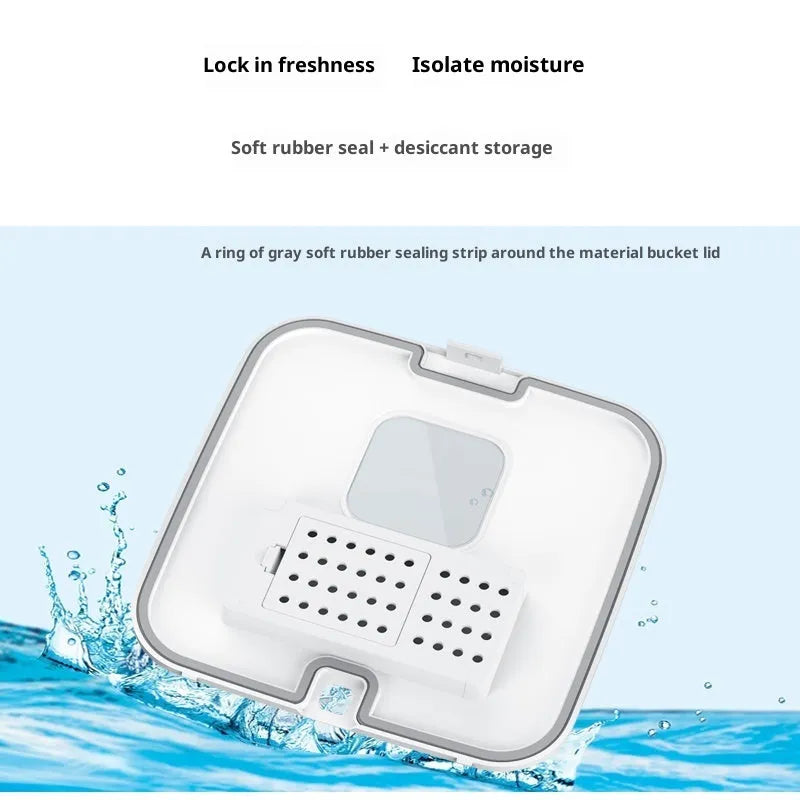 Multiple smart pet automatic feeder B58 with timed and quantitative feeding, three stainless steel bowls, white body