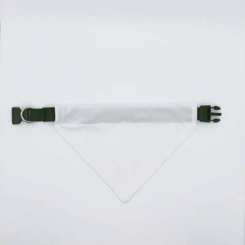 Blank white polyester dog scarf for thermal transfer customisation in four sizes