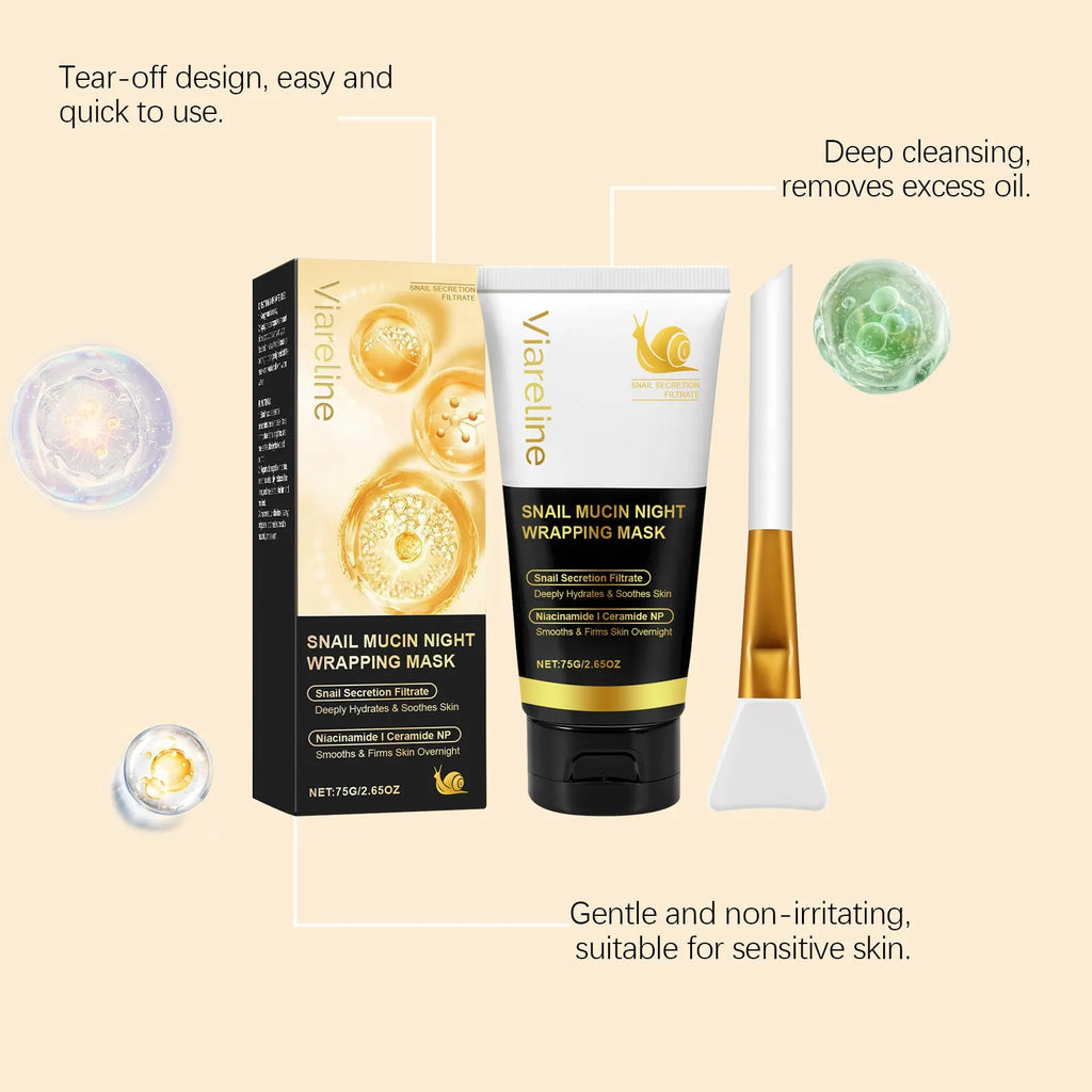 Turmeric sleep mask jar with application brush, 4.6cm diameter, 120g facial treatment set