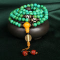 Natural turquoise bracelet with 108 polished 8mm round beads in traditional national style