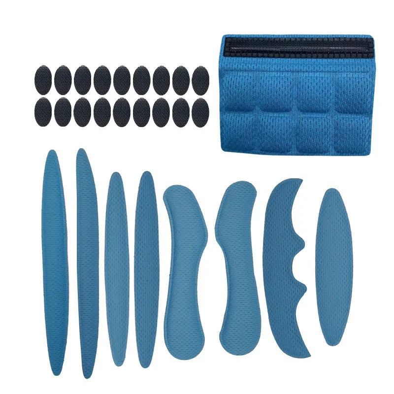 Universal adult cycling helmet liner with breathable sponge and Velcro chin pad in four colours.