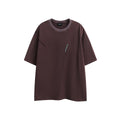 Retro half-sleeve washed cotton T-shirt in loose fit black or purple colour