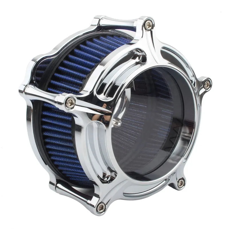 300mm diameter aluminium car air filter housing and cartridge in multiple colour options including electroplated red