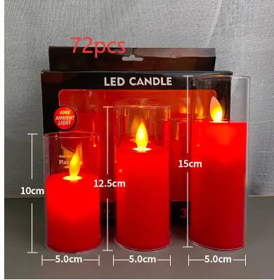 LED simulation candle lamp in cup shape, ivory white, 5.5cm height, 3-pack