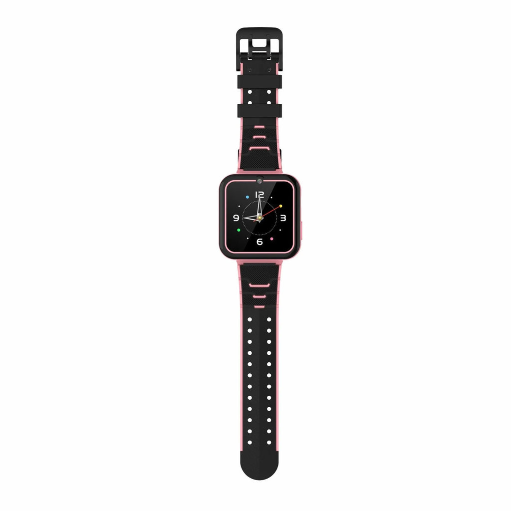 Children's smart bracelet watch with 1.54 inch touch screen, silicone strap and 480 mAh battery, in pink, blue or black