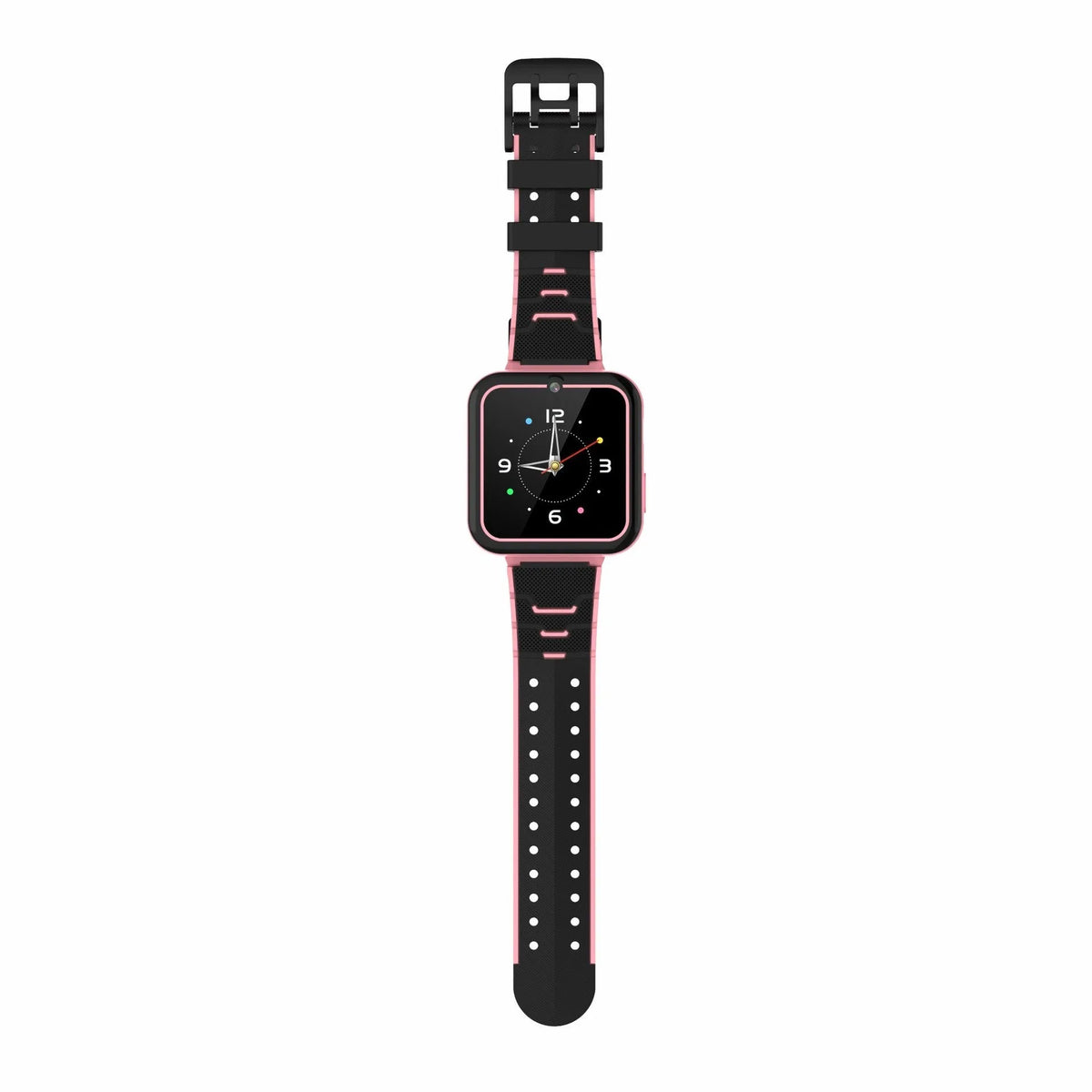 Children's smart bracelet watch with 1.54 inch touch screen, silicone strap and 480 mAh battery, in pink, blue or black