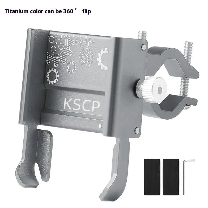 Aluminum alloy mobile phone holder mounted on bicycle handlebar in black colour option