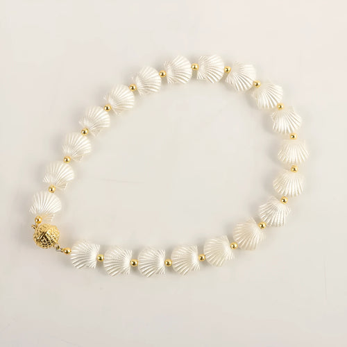 Acrylic alloy magnetic snap bracelet in shell silver finish for curtains, 40cm length, modern simplicity style