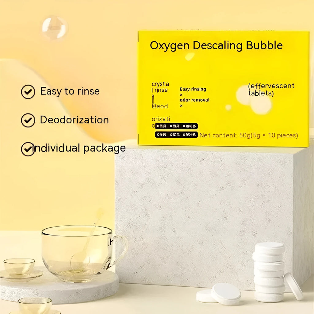Bubble Active Oxygen Descaling Effervescent Tablets pack 50g for cleaning tea stains