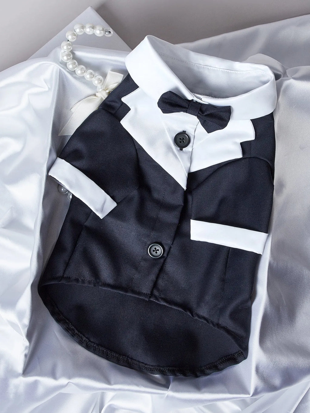 Chinese-style gentleman four-legged suit wedding dress for dogs in polyester fabric
