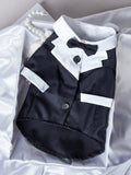 Chinese-style gentleman four-legged suit wedding dress for dogs in polyester fabric