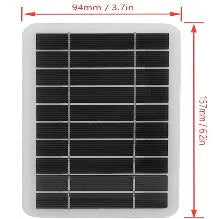 2W 5V solar panel charger with USB port and 50cm cable on white background