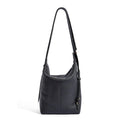 Genuine cowhide leather women's bucket bag in elephant grey colour with large capacity design