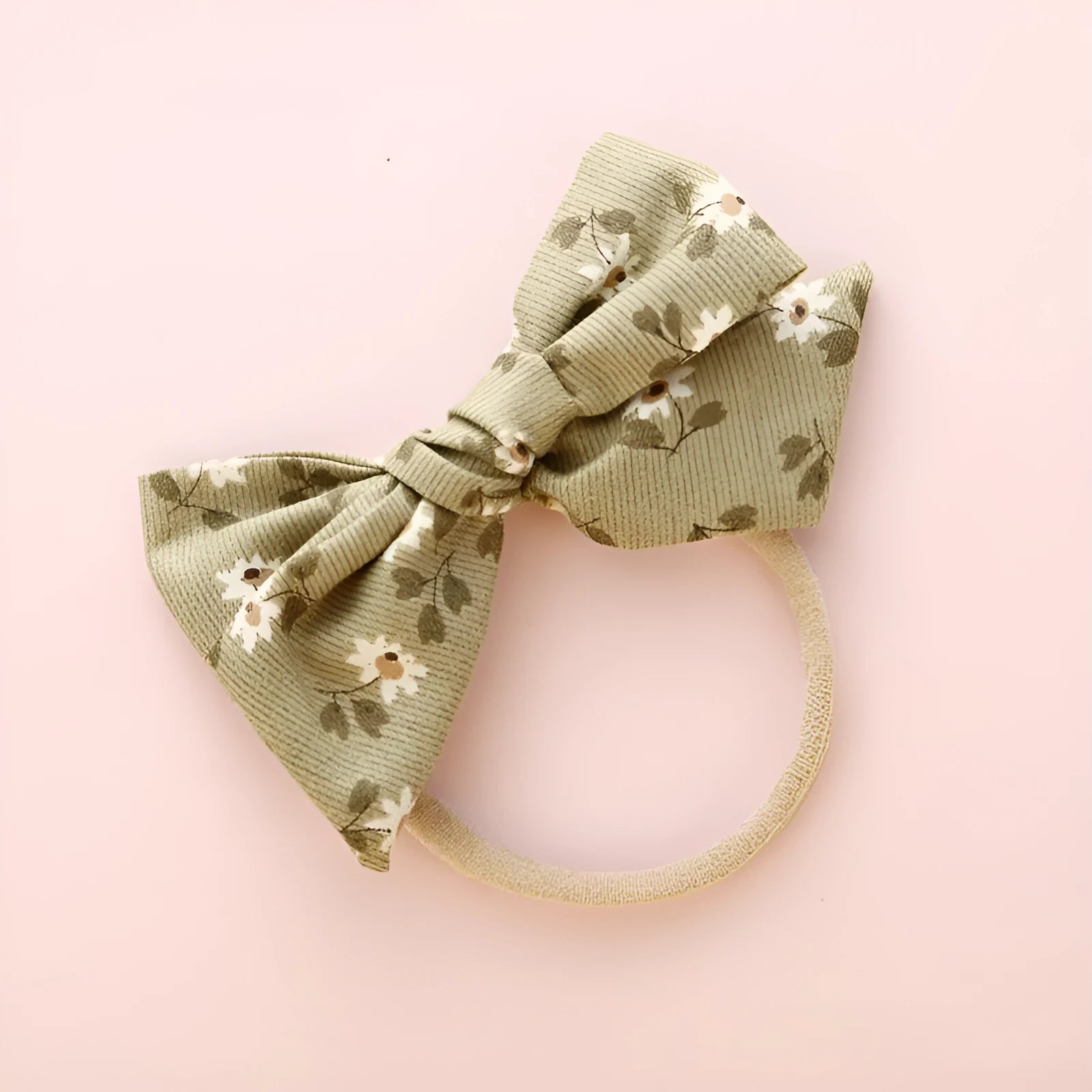 Children's cloth knotted bow hair ring in a Snow White princess design.