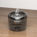 Grey automatic pet water fountain with circulating filter and USB power cable